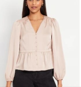 Waist Defined Satin Peplum Top
